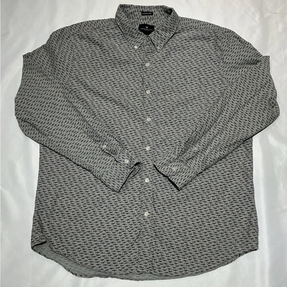 American Eagle Seriously Soft Shirt Mens XL Gray Shark Pattern Long Sleeved - Picture 1 of 10